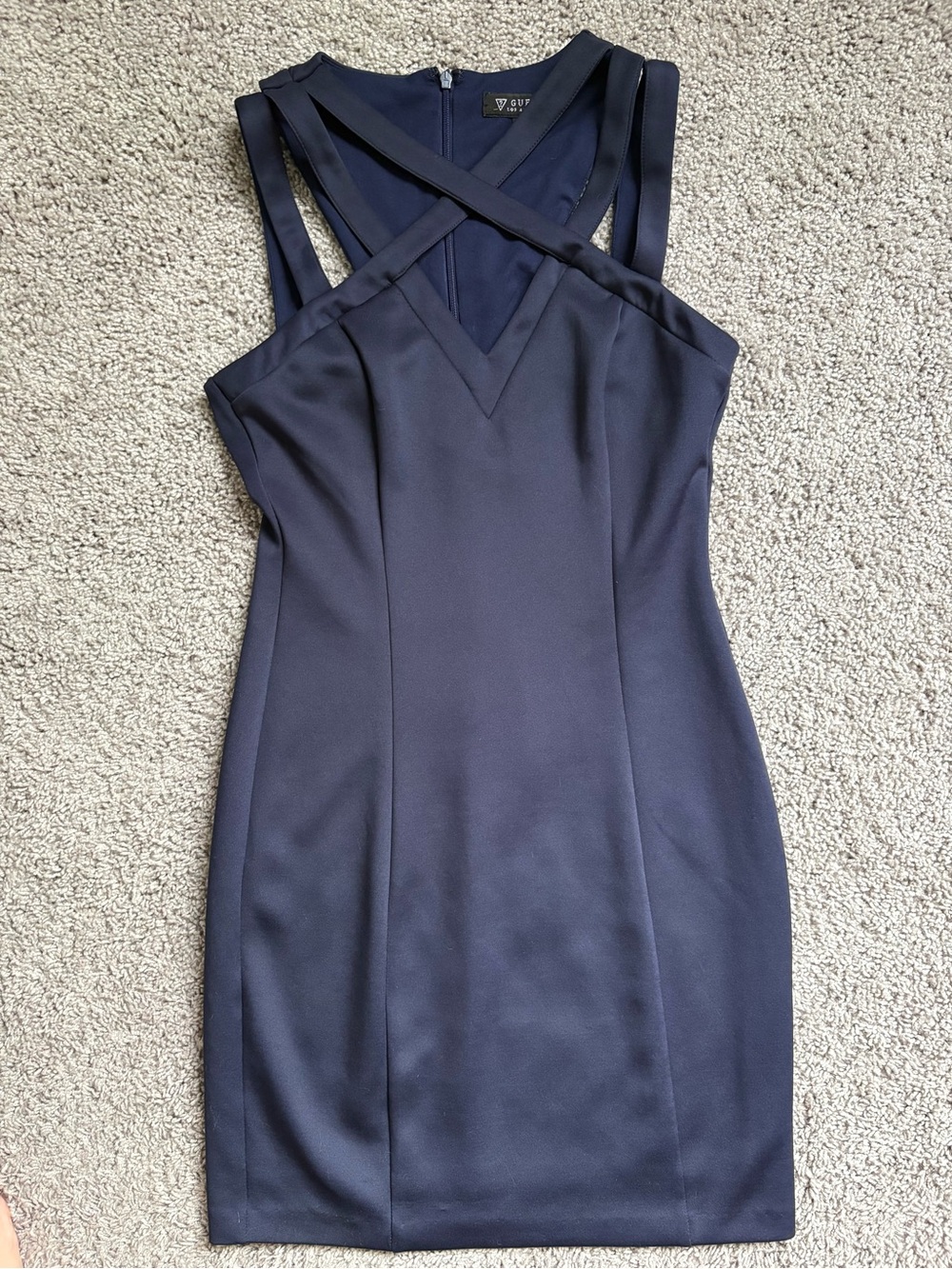 Guess Navy Cross-Strap Mini Dress